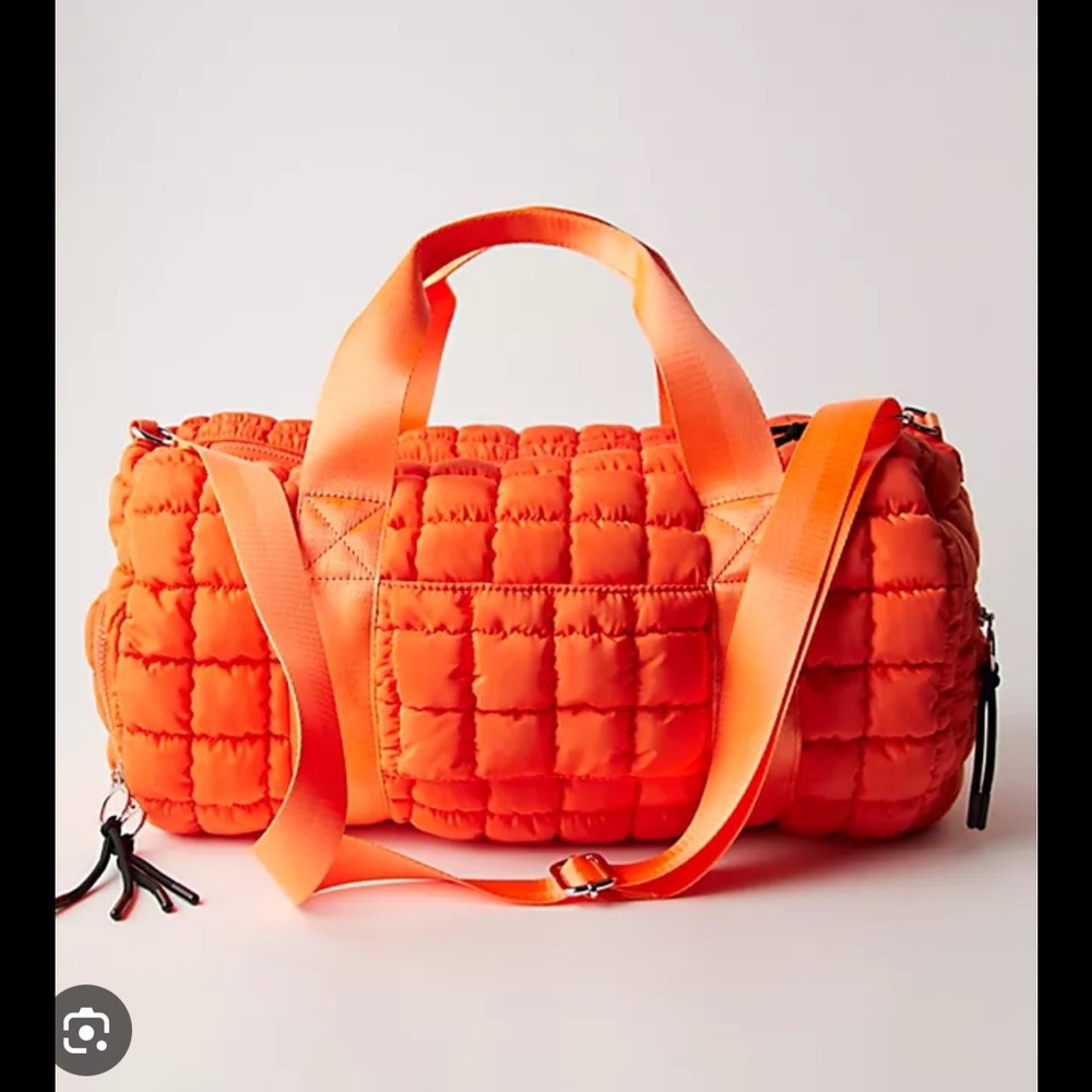 FP MOVEMENT ORANGE QUILTED DUFFLE BAG